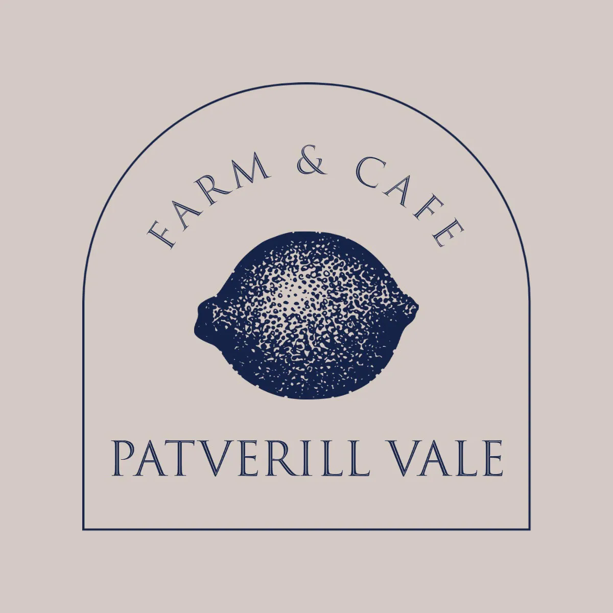 Navy and Beige Farm and Cafe Logo