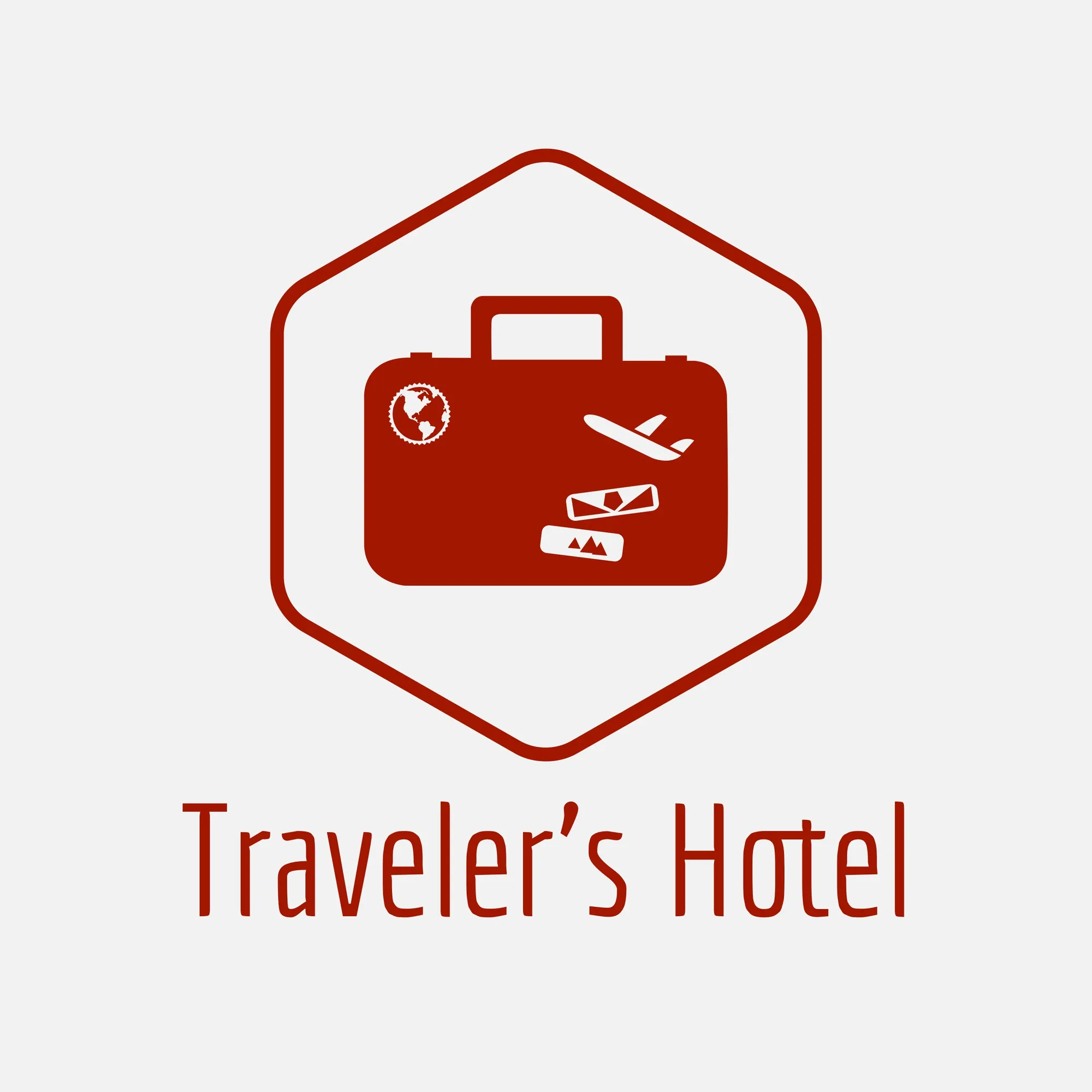 red modern hotel logo