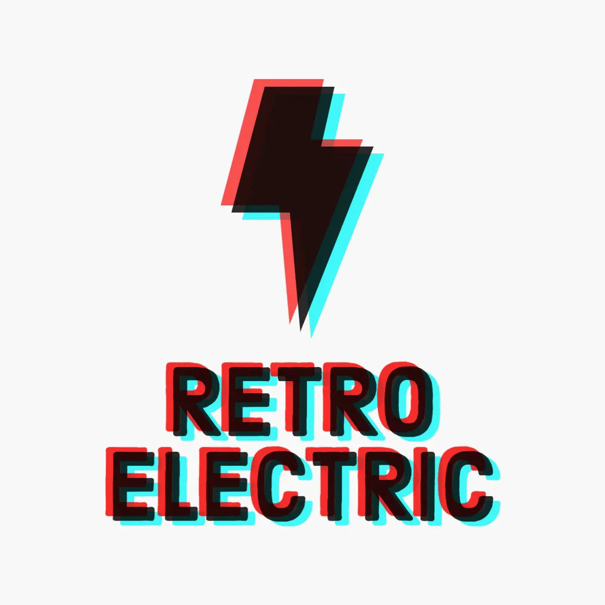 Red Black and Blue Retro 3D Electric Logo