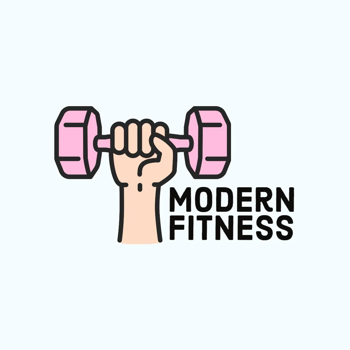 Pink Blue Weights Modern Fitness Logo