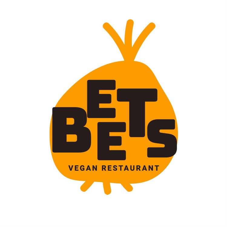 Orange Silhouette Transparent Vegan Restaurant Logo