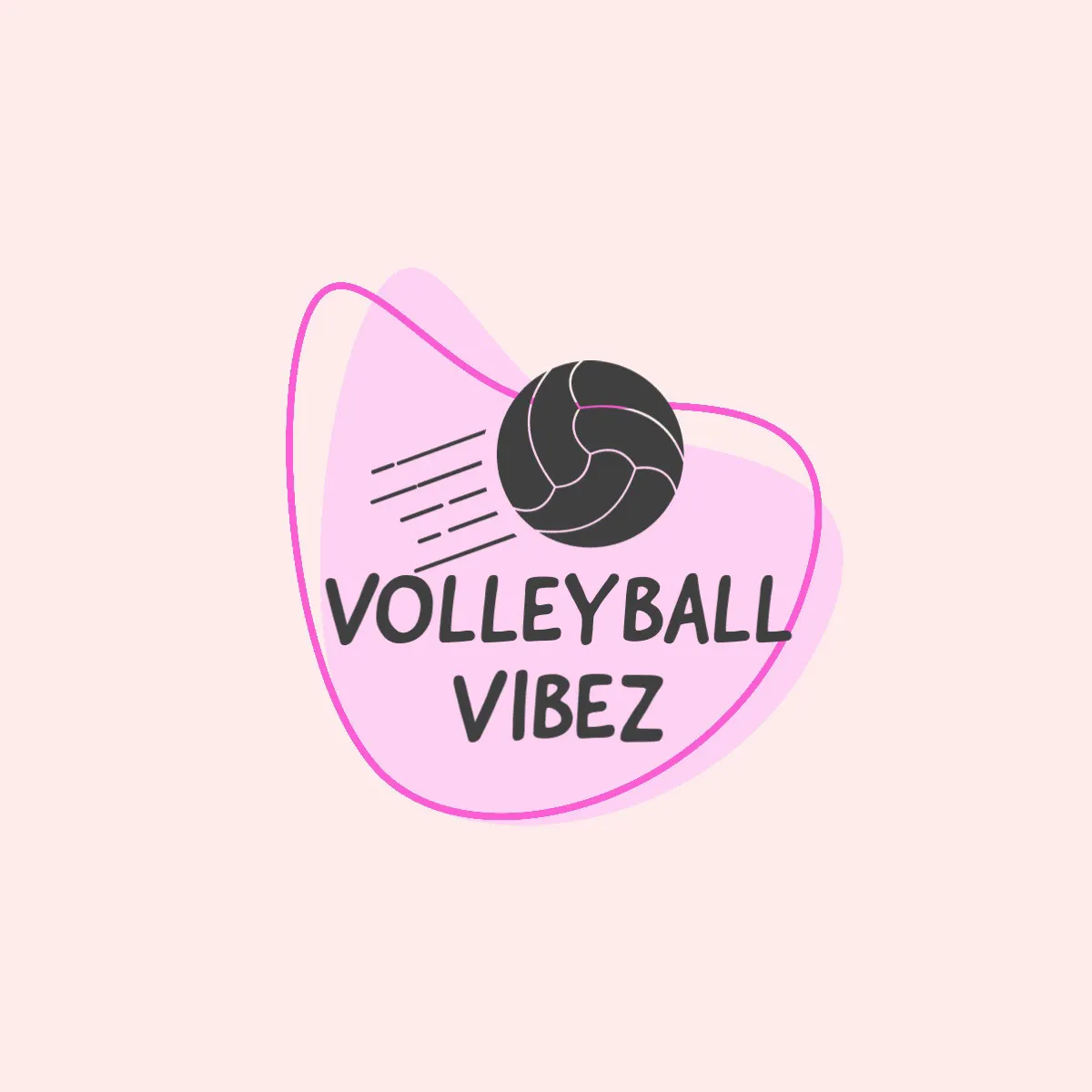 Pink & Grey Volleyball Logo