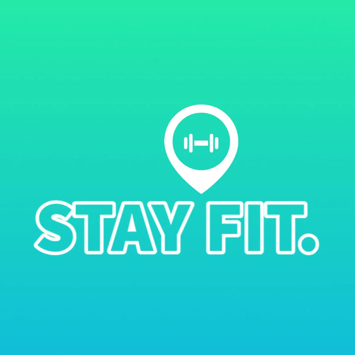 Green Blue White Gradient Stay Fit Gym Logo 