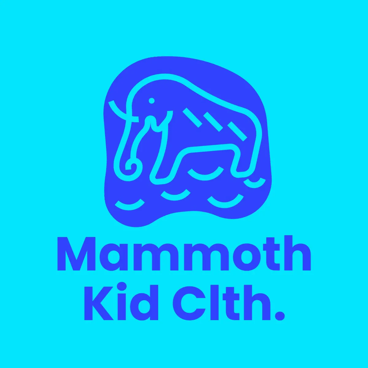 Cyan Blue Mammoth Hat Kids Logo