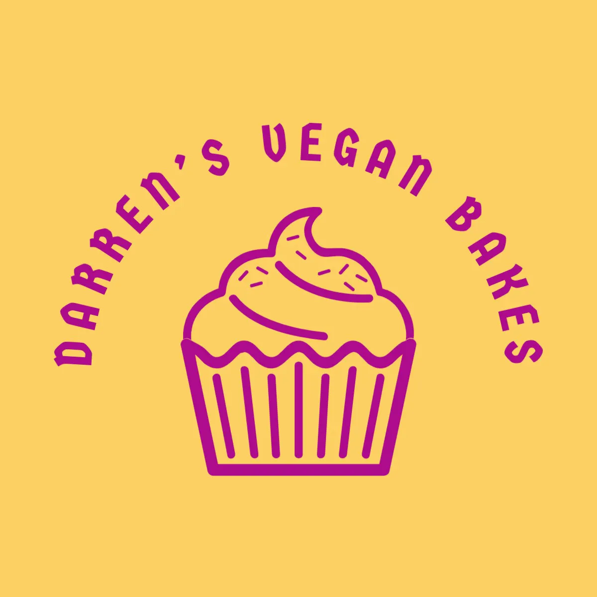 Yellow and Pink Vegan Bakery Logo