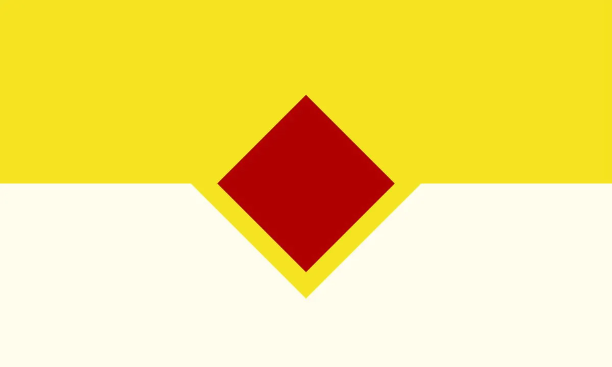 yellow and red geometric flag maker