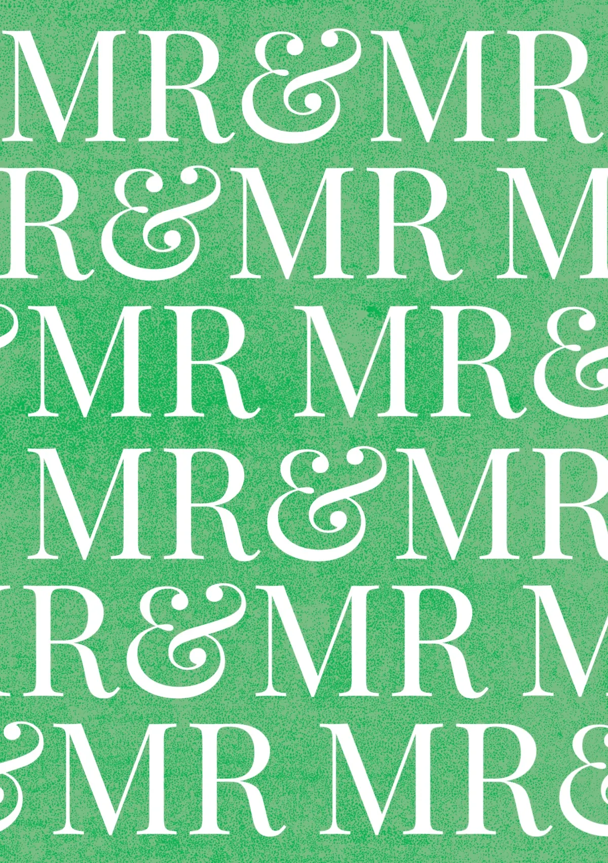 Green & White Mr and Mrs Wedding A5 Greeting Card