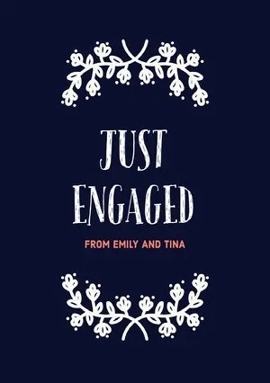 Black and White Engagement Card Announcement