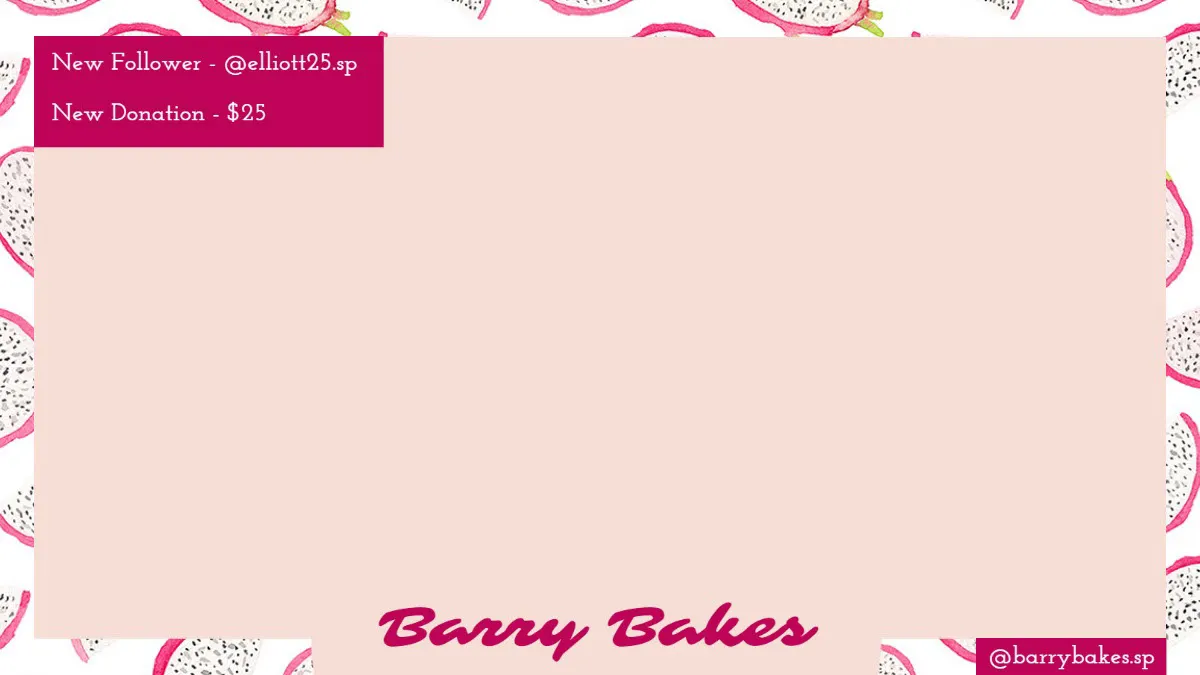 Pink & White Baking Pattern Frame Twitch Overlay