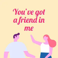 Yellow and Pink International friend day Instagram square animation