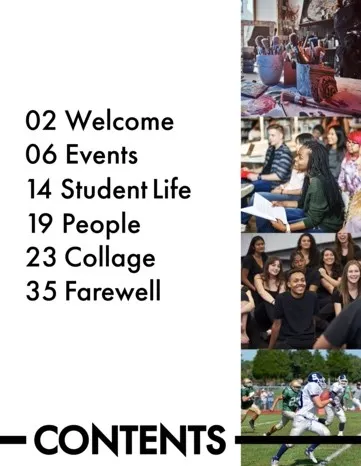 Simple Yearbook Table of Contents