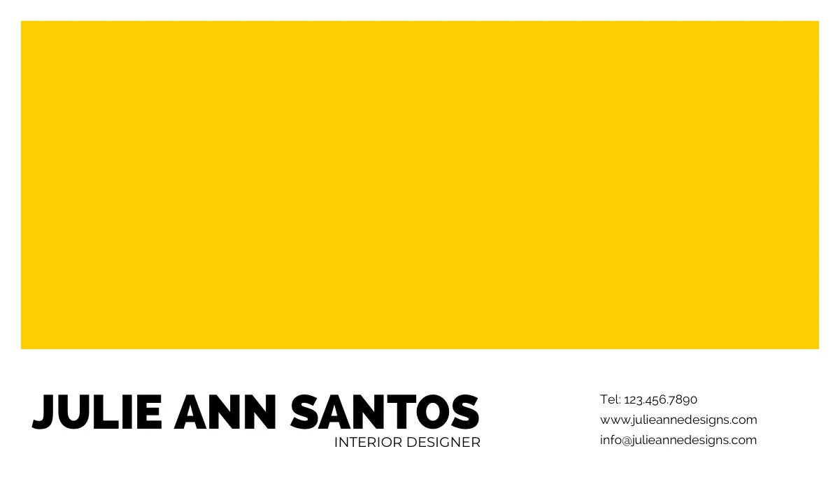Yellow and White Professional Business Card