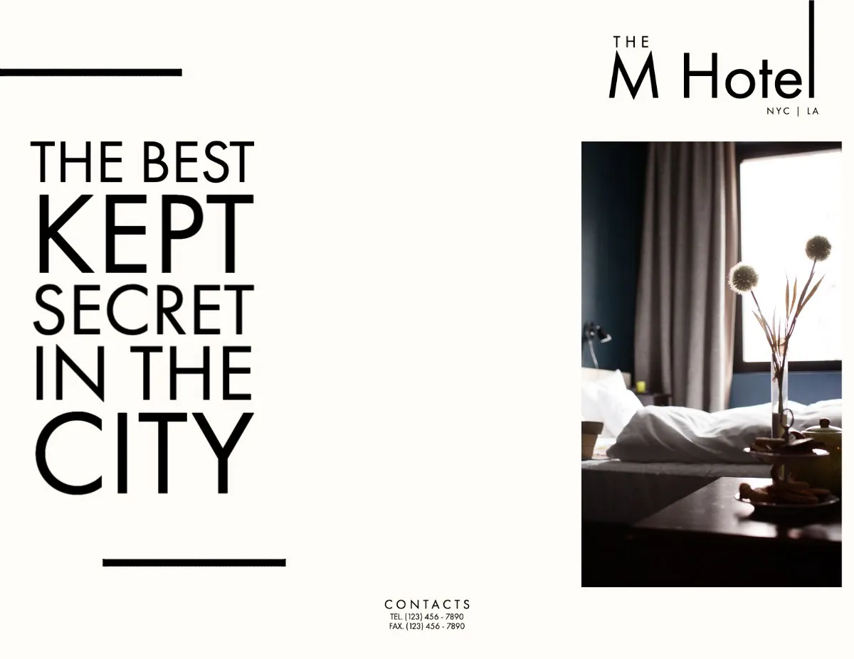 White Minimal Hotel Brochure Cover