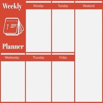 Red And White Weekly Planner
