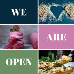 Gourmet Food Collage We Are Open Instagram Square