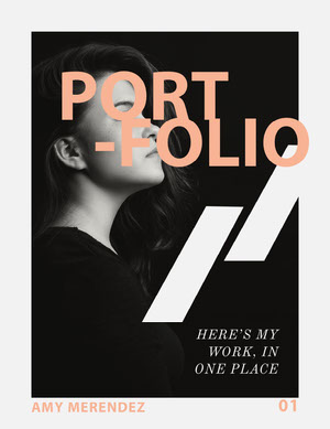 Beige and Gray Modern Portfolio Cover with Woman Online Portoflio