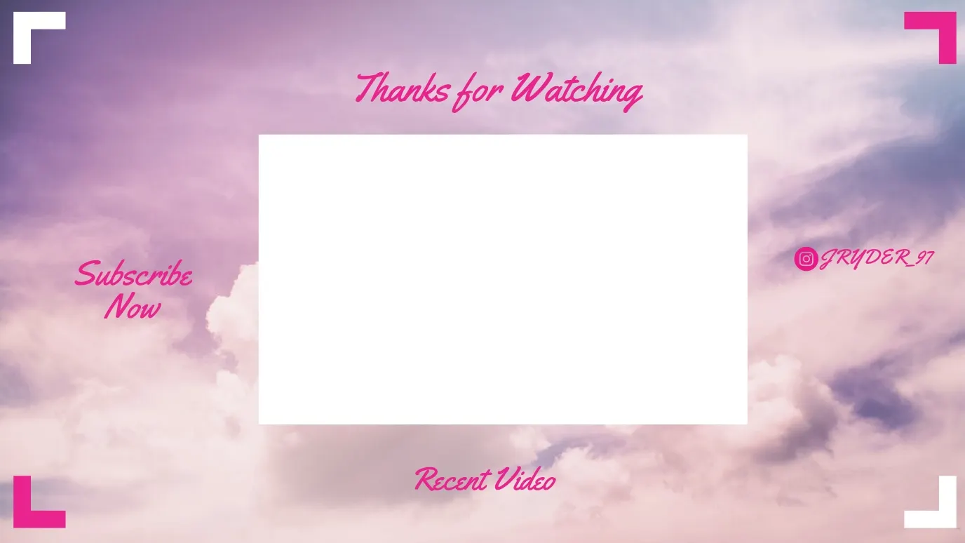 White and Pink Thanks For Watching Banner