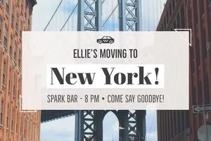 Moving House Announcement Card with New York City Announcement