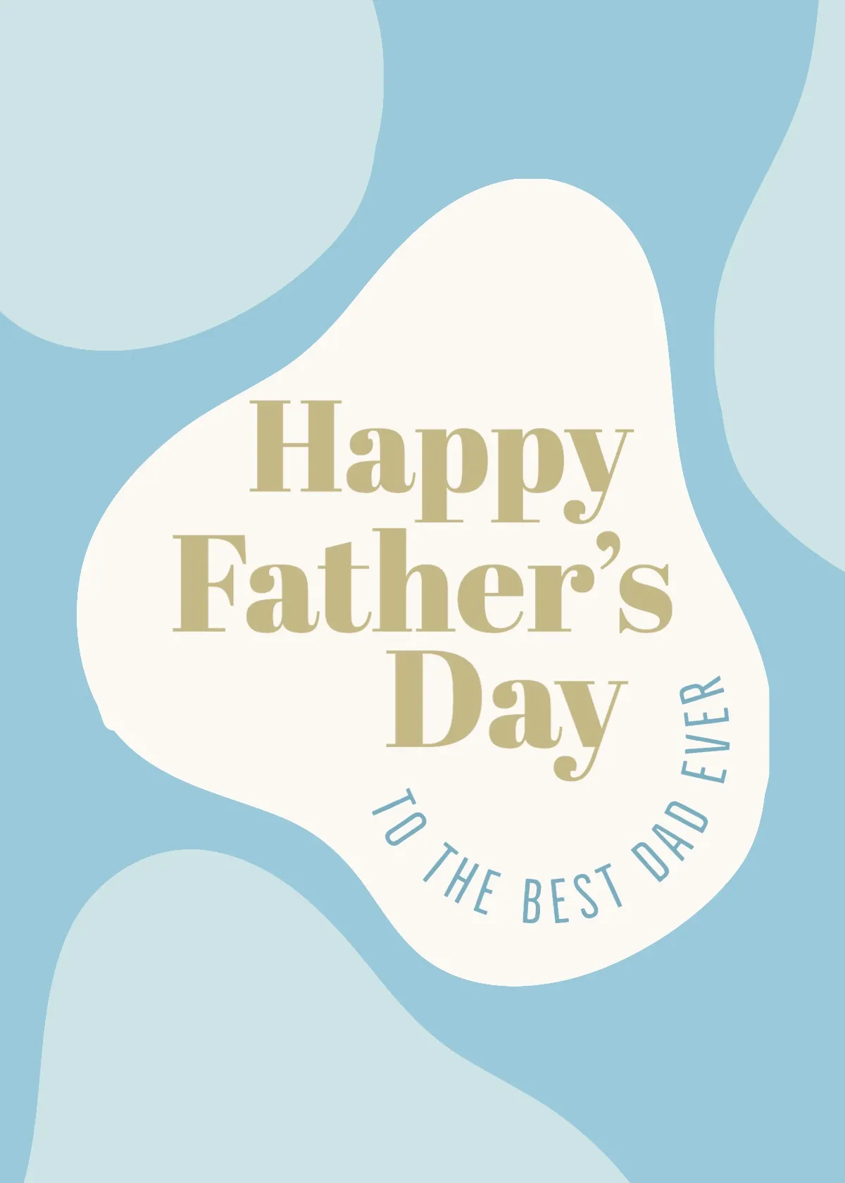 Blue and Gold Abstract Shapes Father's Day Card
