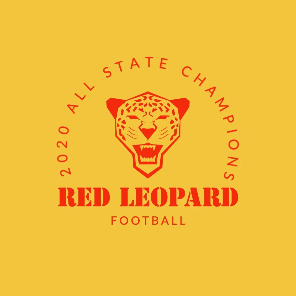 Red yellow red leopard football team logo