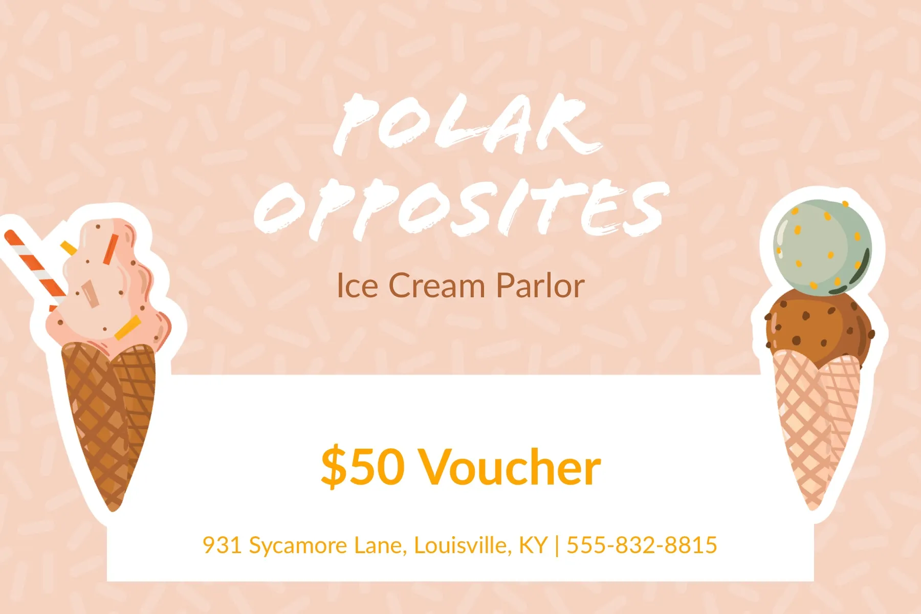 Pink Polar Opposites Ice Cream Parlour Gift Voucher 