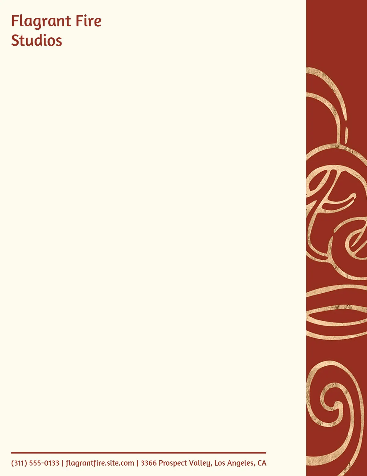 Red and Gold Studio Letterhead