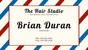 Traditional Striped Barber Business Card Networking Card