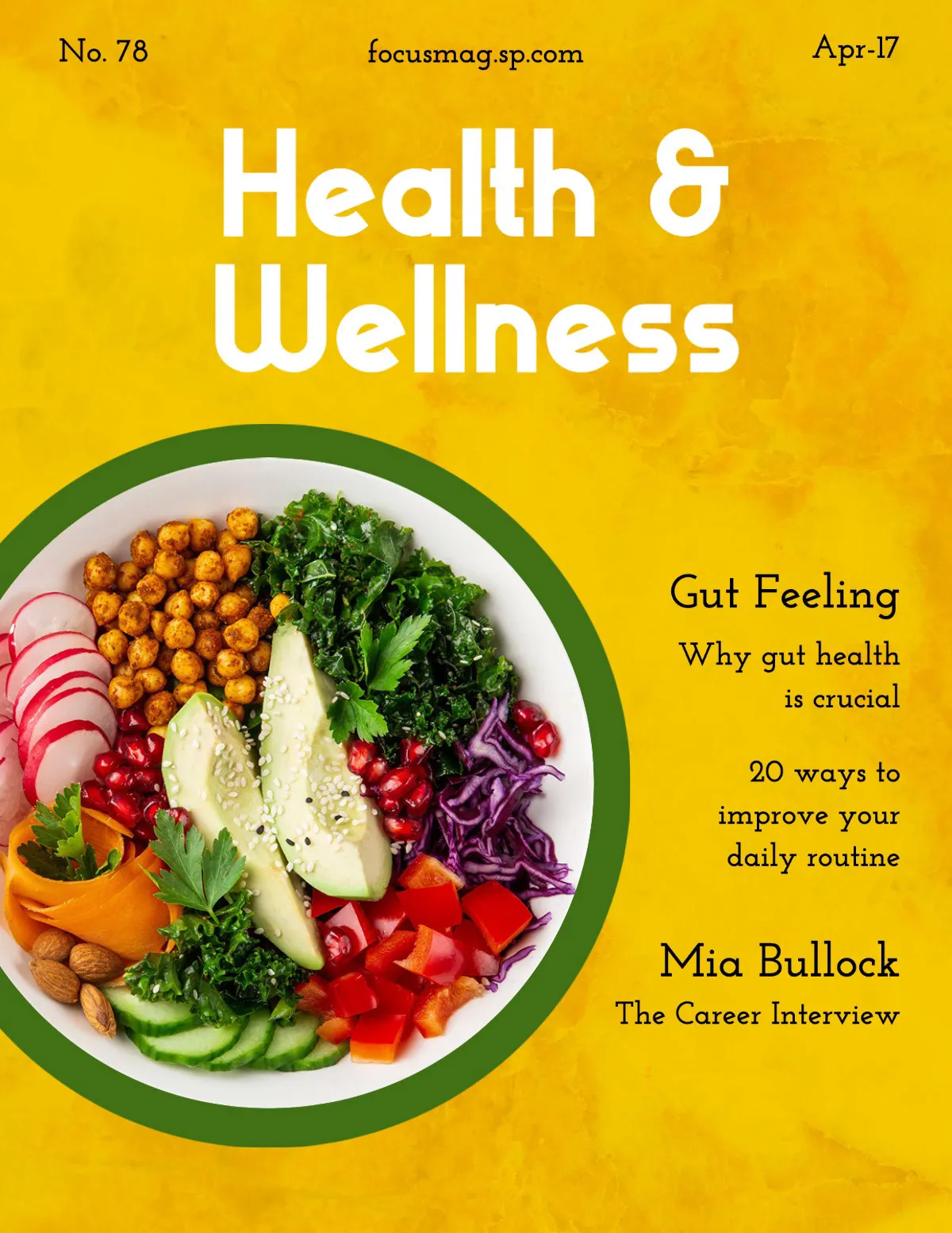 Yellow Healthy Food  Magazine Cover
