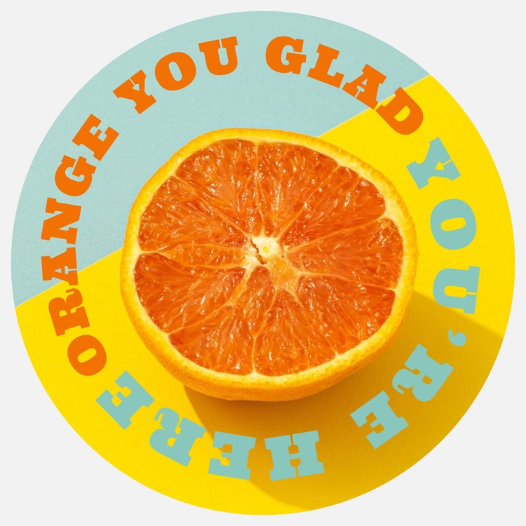 circular citrus sticker