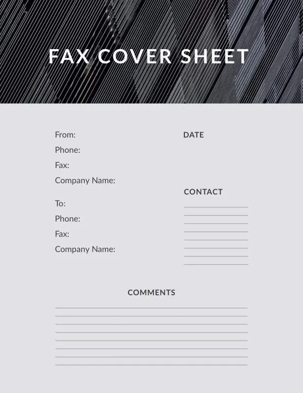 Grey and Black Fax Cover Sheet
