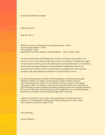 Yellow Orange Gradient Cover Letter 