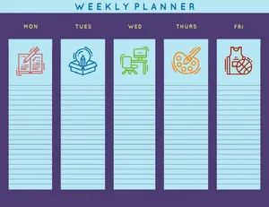 Blue and Violet Weekly Planner Planner