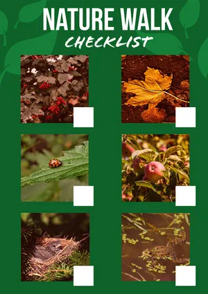 Green Leaf Detail Nature Checklist A4 Print Poster Checklist