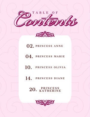 pink traditional table of contents Table of Contents