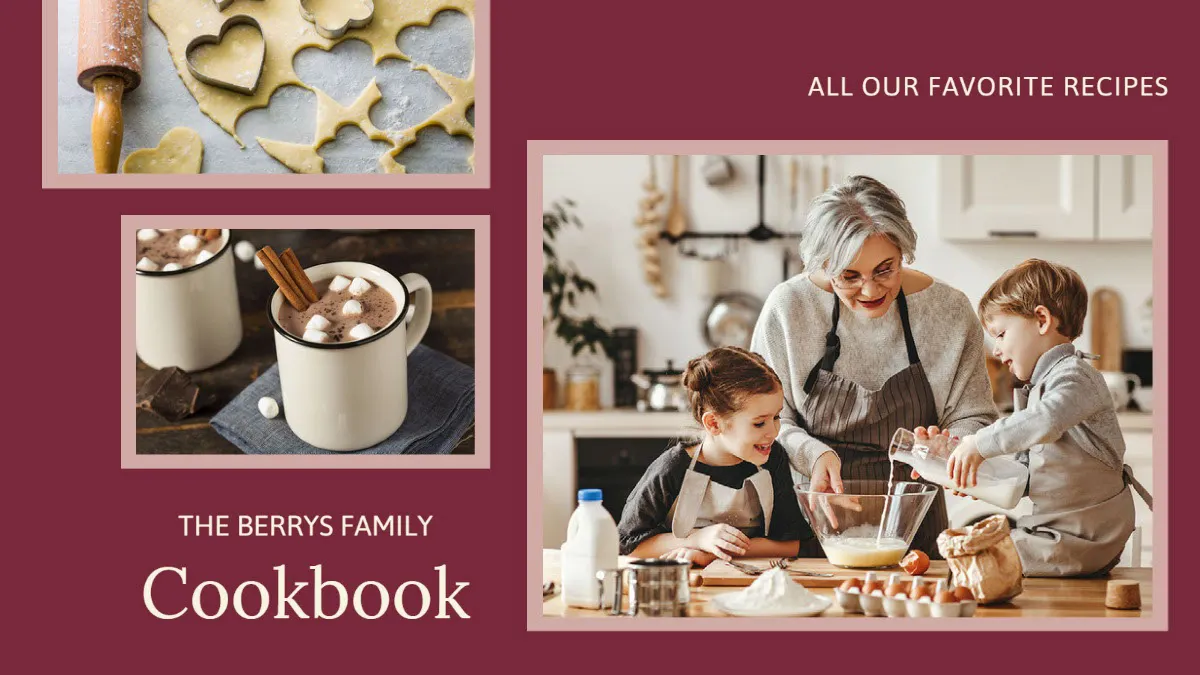 Red & Beige Family Baking Photo Book Instagram Landscape