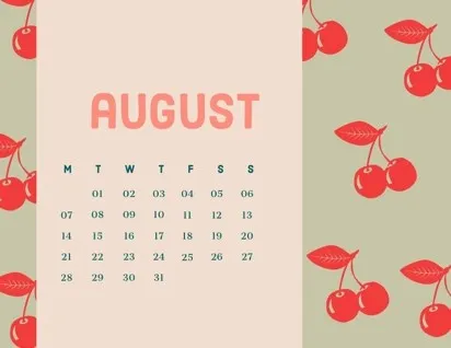 Pink and Green Calendar Card