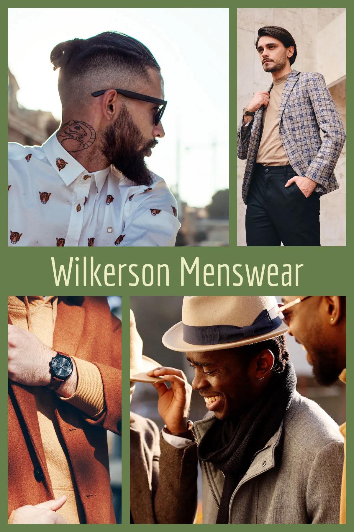 Green Menswear Fashion Collage