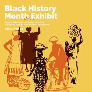 Yellow, Brown and White Black History Month Exhibit Ad Instagram Post Signage