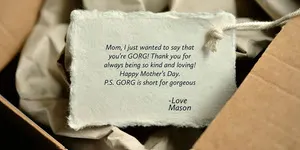 Brown and Grey Mother's Day Card Tag