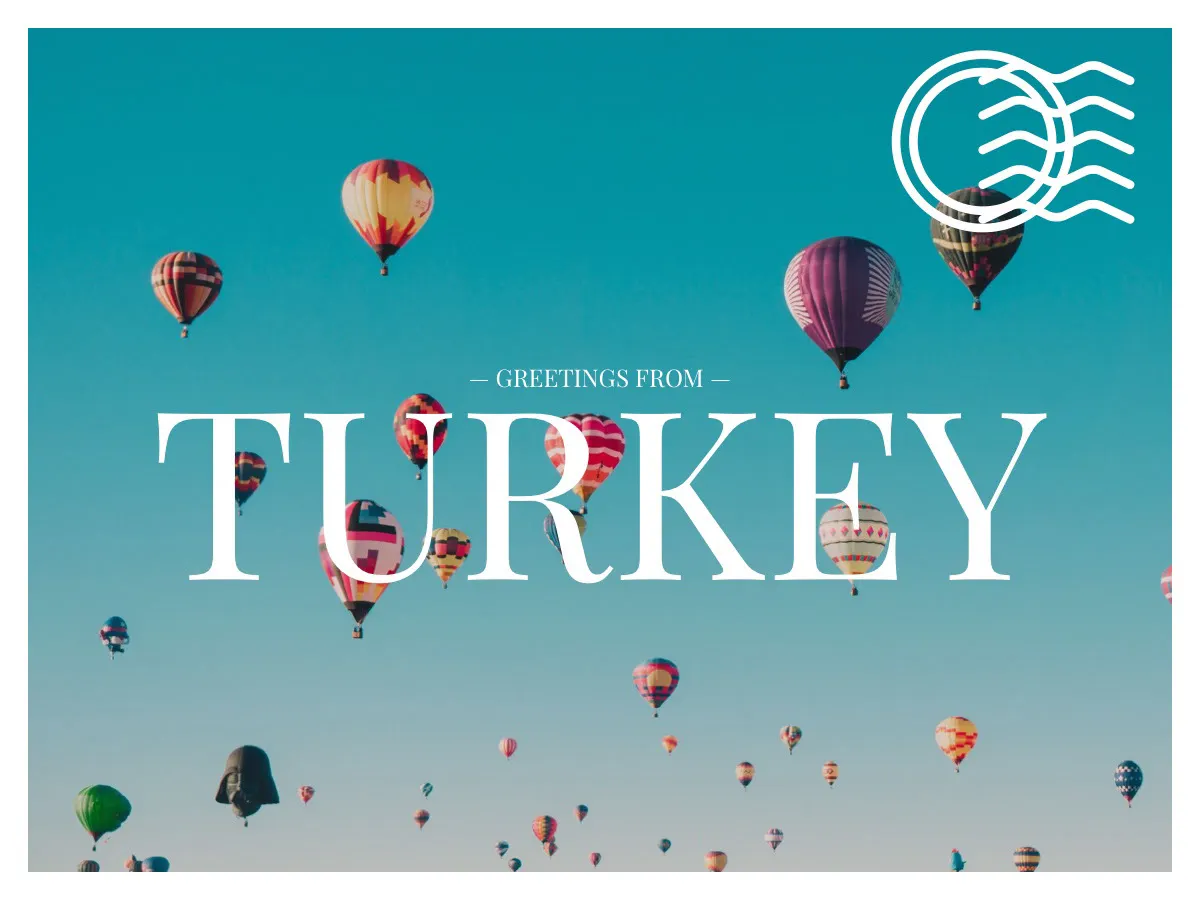 Blue, Colorful, Bright Toned Turkey Travel Ad Facebook Banner