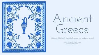 Iteration Blue Background With Painting Ancient Greece