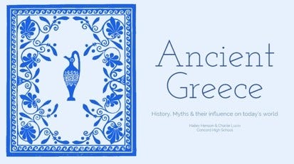 Iteration Blue Background With Painting Ancient Greece
