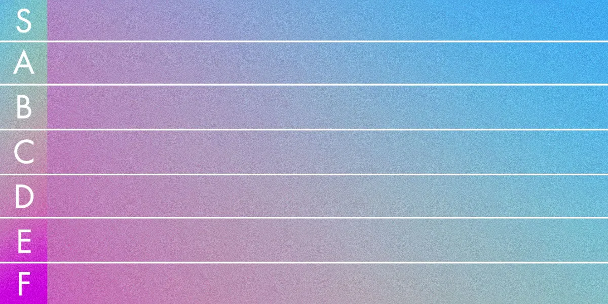 blue and purple gradient tier list