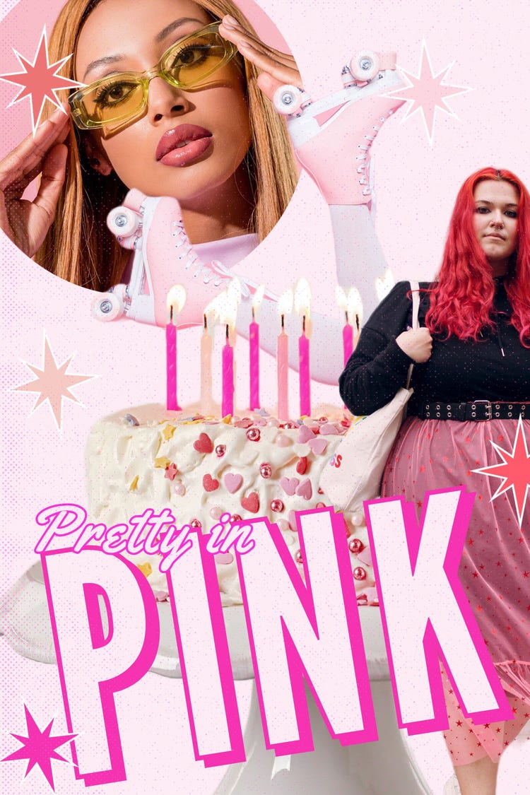 Pink Monochromatic Bold Collage Mood Board
