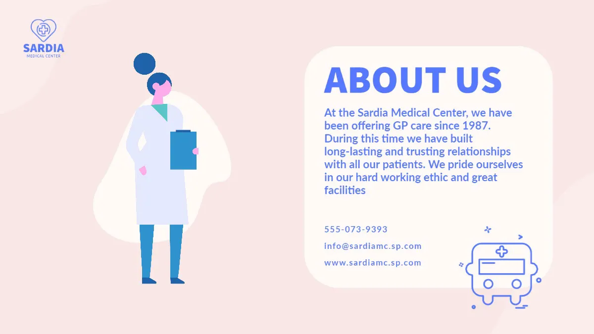 Blue Cream Medical Centre About Us Presentation Slide