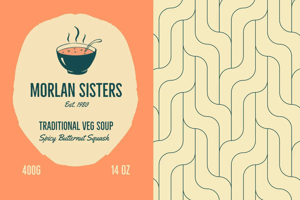 Orange and Yellow Vegetable Soup Label