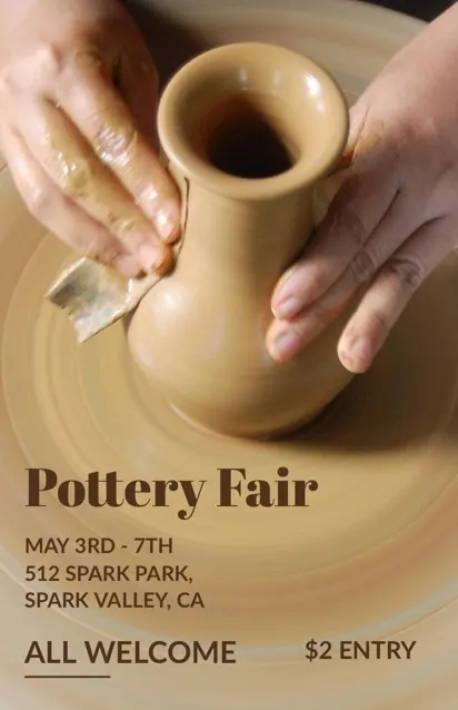 Light Toned Pottery Fair Ad Poster