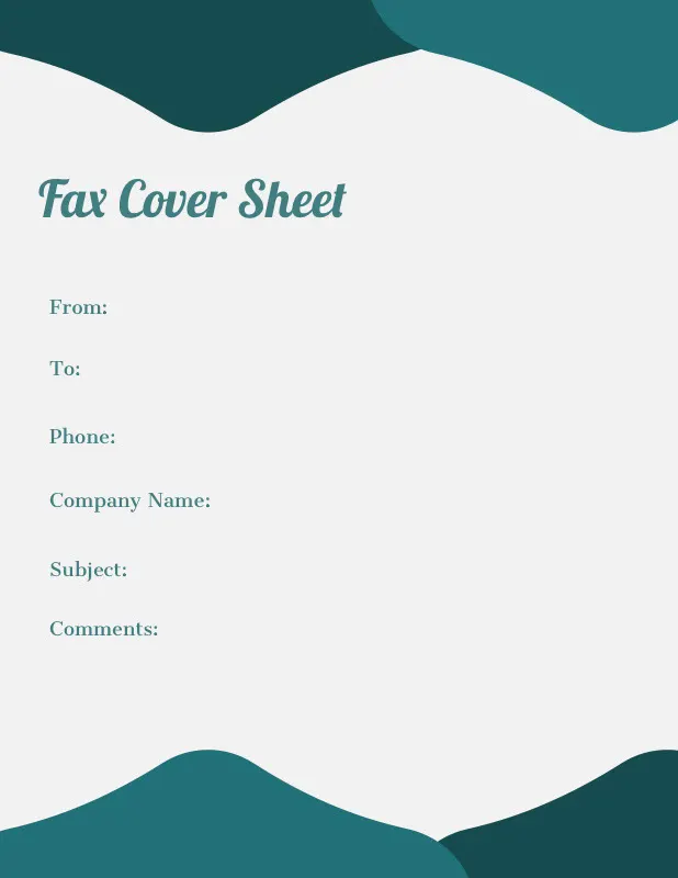 Teal Geometric Fax Cover Sheet 