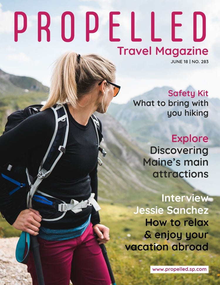 Green And Purple Travel Magazine Cover