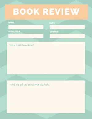 Turquoise Book Review School Worksheet Book Review